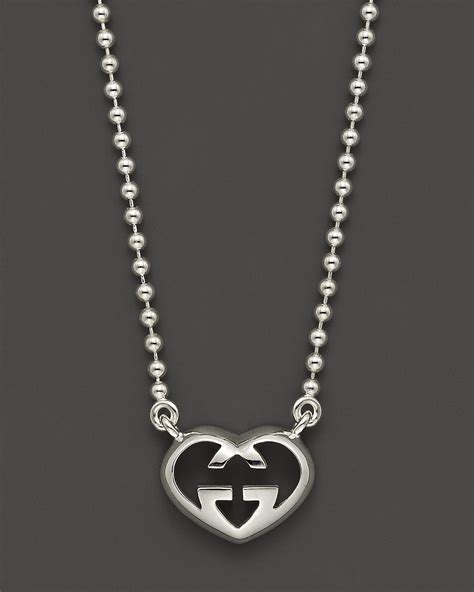 gucci heart necklace silver.